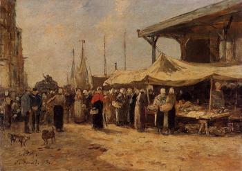 尤金 佈丹 Trouville, Fish Market 尤金 佈丹 Trouville, Fish Market